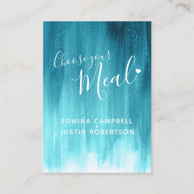 choix de repas mariage aqua carte de boîtier art t (Devant)