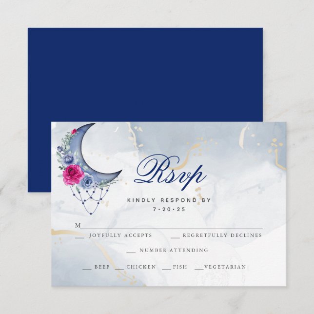 Choix de repas RSVP  |  Lavis aquarelle personnali (Devant / Derrière)