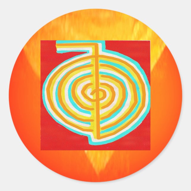 CHOKURAY : CHO KU RAY Reiki Heilsymbol Runder Aufkleber (Vorderseite)