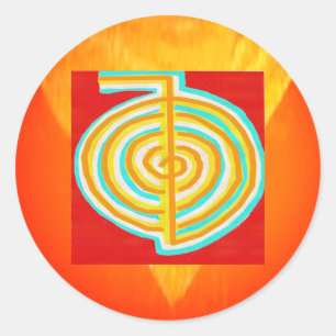 CHOKURAY : CHO KU RAY Reiki Heilsymbol Runder Aufkleber