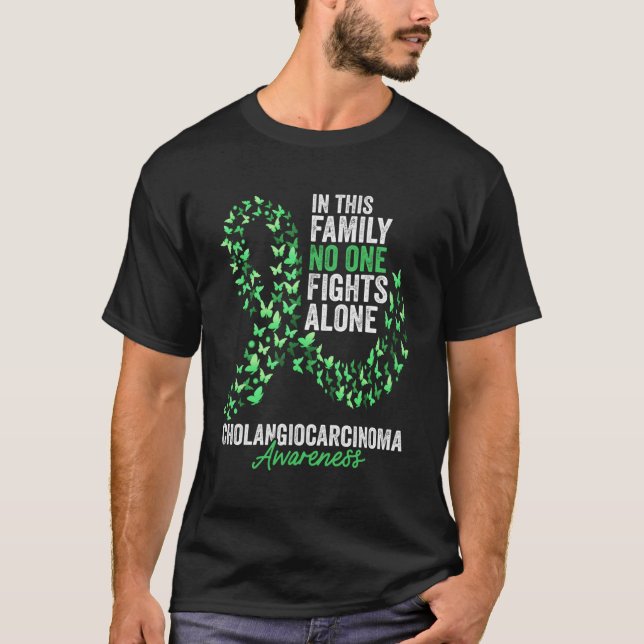 Cholangiocarcinoma Awareness Mont Butterflies Gre T-Shirt (Vorderseite)