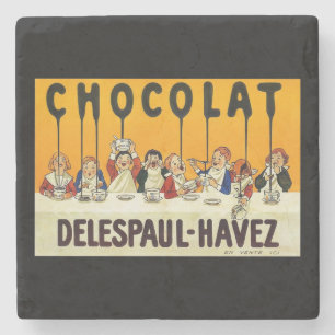 Cholat Delespaul Havez Kinder mit Kakao-Sirup Steinuntersetzer