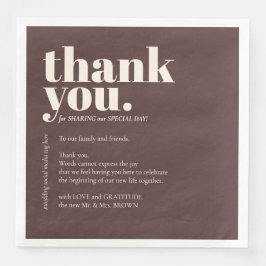 Cholatbraun Dank Minimalistische Hochzeitsdekorati Serviette