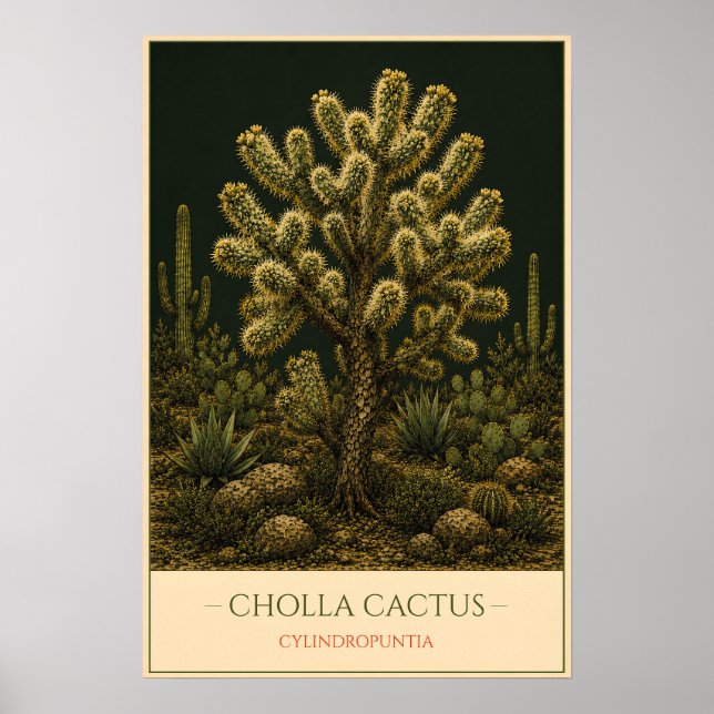Cholla-Kaktus Poster (Vorne)