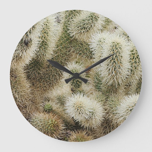Cholla Springing Cactus Foto Große Wanduhr (Vorderseite)