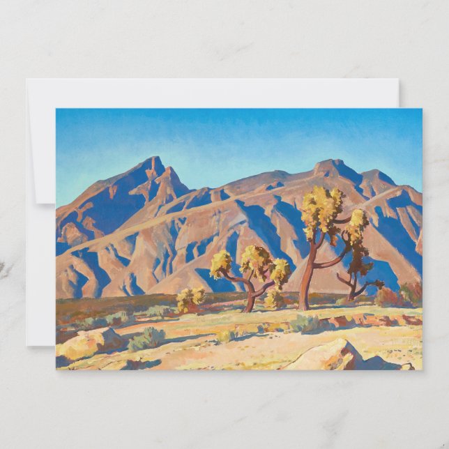 Chollas gegen die Berge von Maynard Dixon Einladung (Vorderseite)