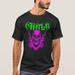 Cholo Gangster Schädel mit überquerten Kolben 1 T-Shirt