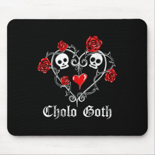 Cholo Goth Heart Skull Rose Thorns Gothic Tattoo Mousepad