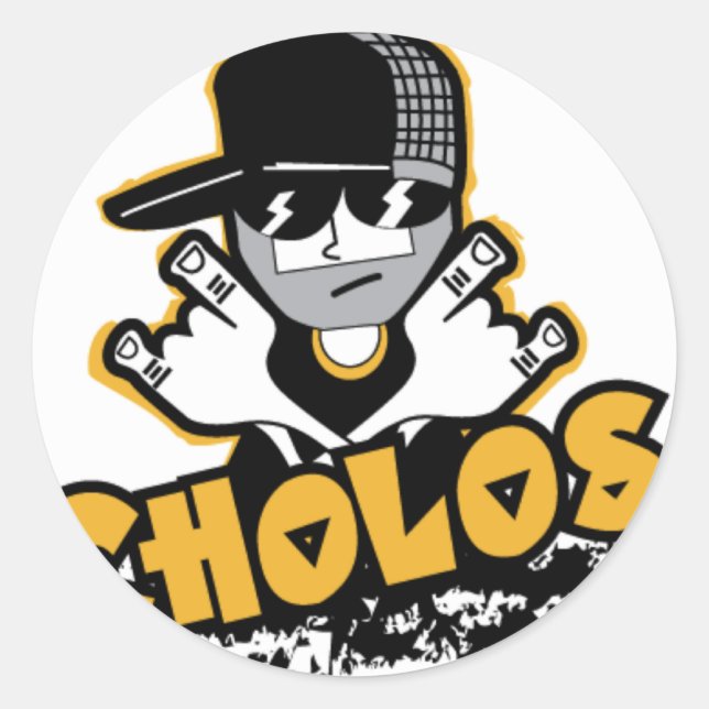 Cholos von BuDu Runder Aufkleber (Vorderseite)