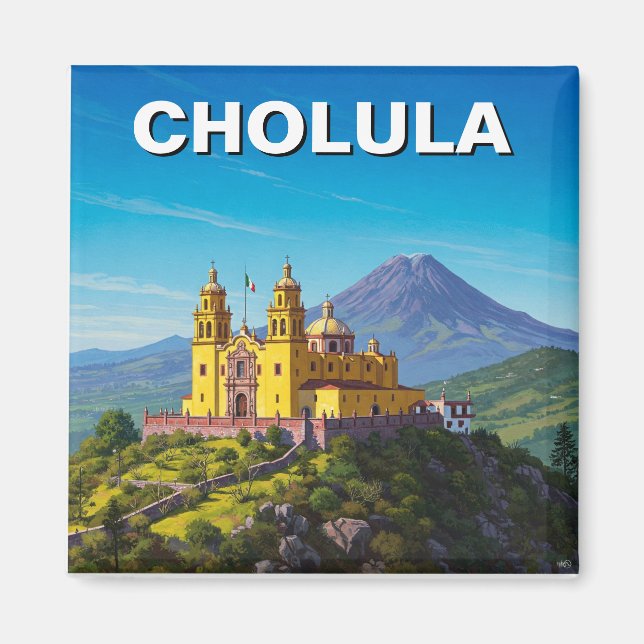Cholula Mexico Reisen Magnet (Vorne)