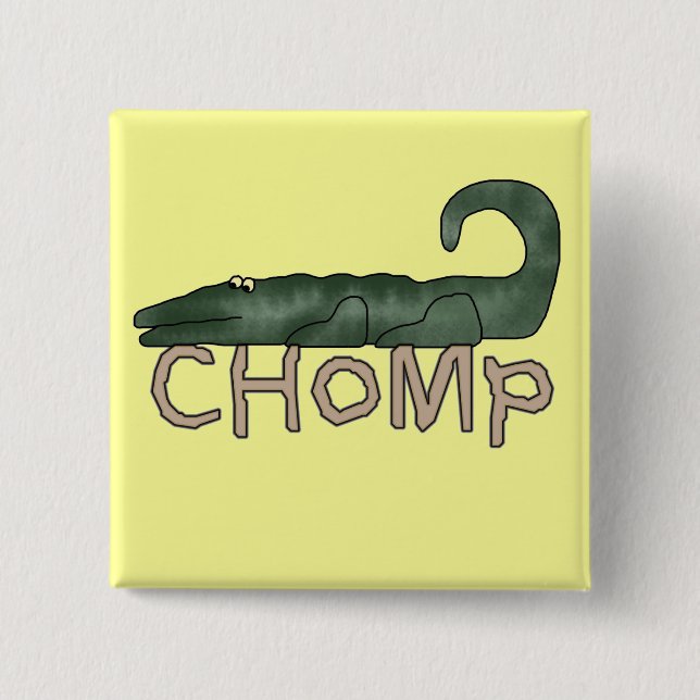 Chomp Alligatort-shirts und -geschenke Button (Vorderseite)