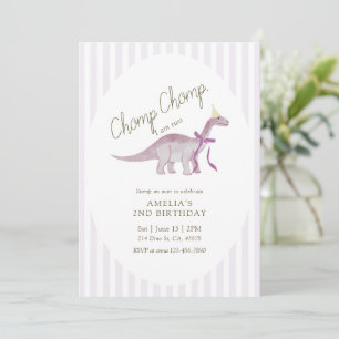 Chomp Chomp Ich bin zwei Dinosaurier-Geburtstag Einladung