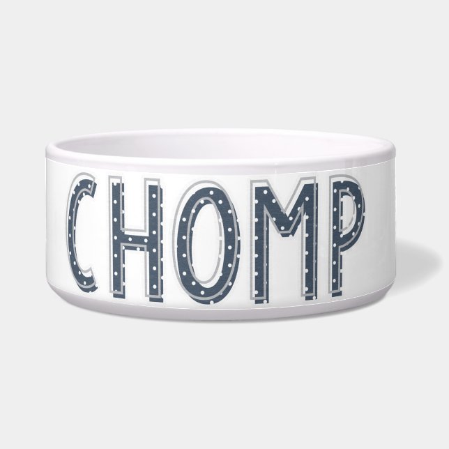 CHOMP Navy Blue Keramik Pet Bowl Napf (Vorderseite)