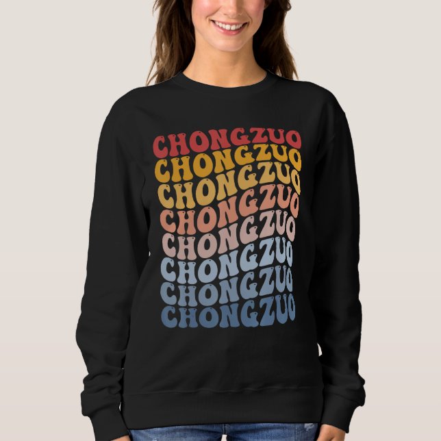 Chongzuo City Groovy Retro Sweatshirt (Vorderseite)