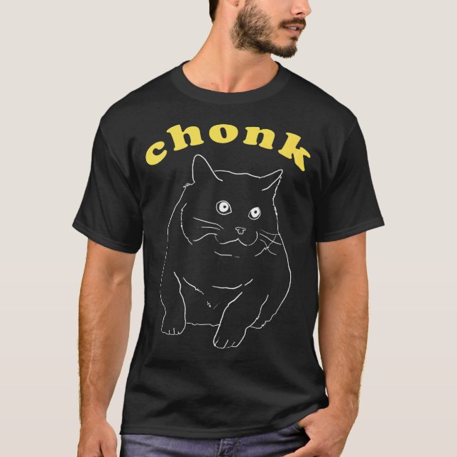 Chonk Ästhetische Niedliche Graphic Fat Thicc Cat  T-Shirt (Vorderseite)