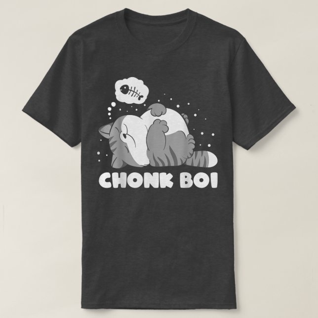 Chonk Boi Lazy Schlampe Cat Funny Mem Design  T-Shirt (Design vorne)
