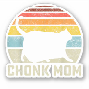 Chonk Cat Mama Scale Meme Funny Retro Style Mommy  Aufkleber
