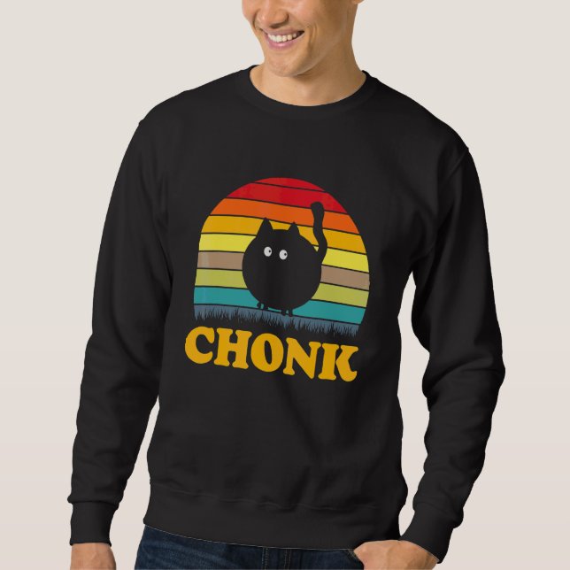 Chonk Cat Scale Meme Retro Chonk Sweatshirt (Vorderseite)