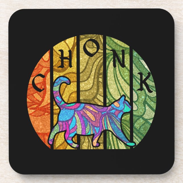 Chonk Cute Cat Getränkeuntersetzer (Vorderseite)