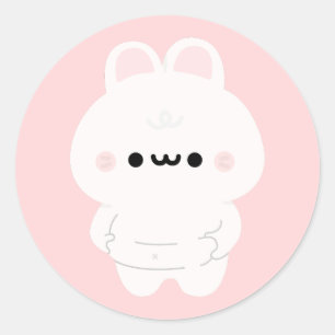 Chonky Bunny Runder Aufkleber