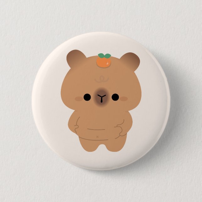 Chonky Capybara Button (Vorderseite)