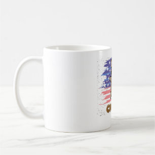 Chonky Corgi Patriotische USA-Flagge Lustiges Hund Kaffeetasse