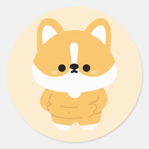 Chonky Corgi Runder Aufkleber