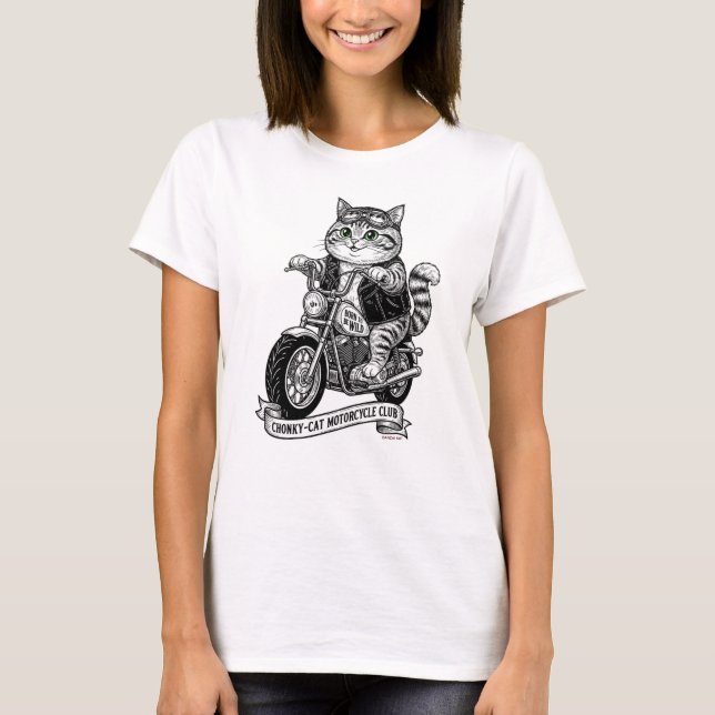 Chonky-Kätzchen Motorradclub T-Shirt (Vorderseite)