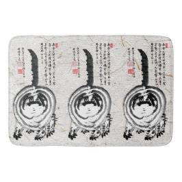 Chonky Striped Japanese Tabby Cat Badematte