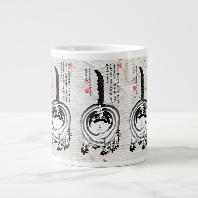 Chonky Striped Japanese Tabby Cat Jumbo-Tasse (Vorderseite)