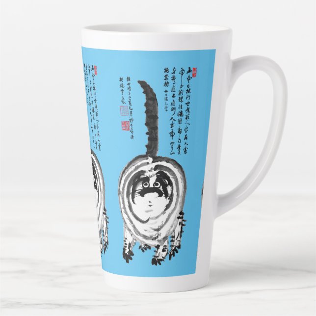 Chonky Striped Japanese Tabby Cat Milchtasse (Rechts)