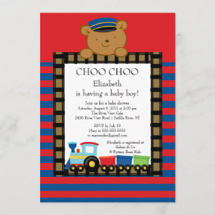 Choo Choo Baby-Zug-Jungen-Babyparty-Einladung Einladung
