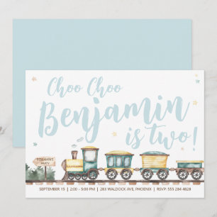 Choo Choo Bahn Einladung zum Geburtstag