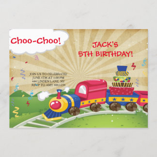 Choo-Choo Bahn Einladungen zum Geburtstag