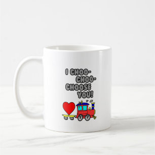 Choo-Choo-Choose You Funny Cartoon Train Kaffeetasse