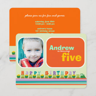 Choo Choo Happy Birthday Train Boy Birthday Party Einladung