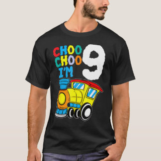 Choo Choo I m 9 Years Old Locomotive Train 9th Bir T-Shirt