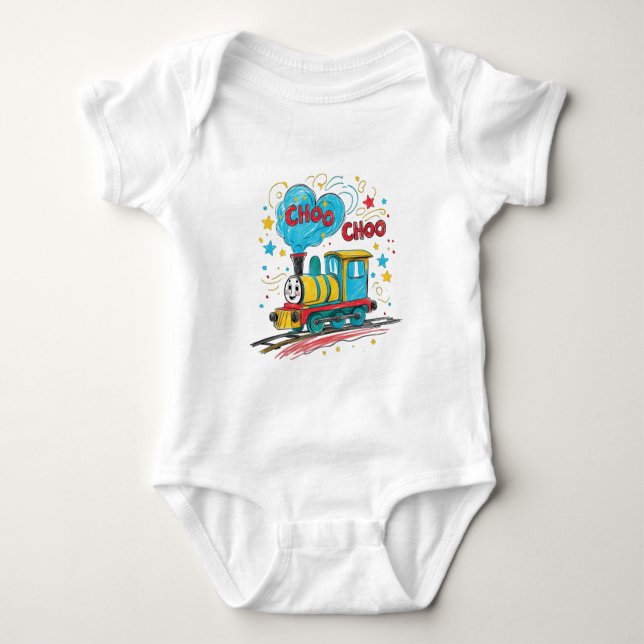 Choo Choo Toy Train Baby Outfit Baby Strampler (Vorderseite)