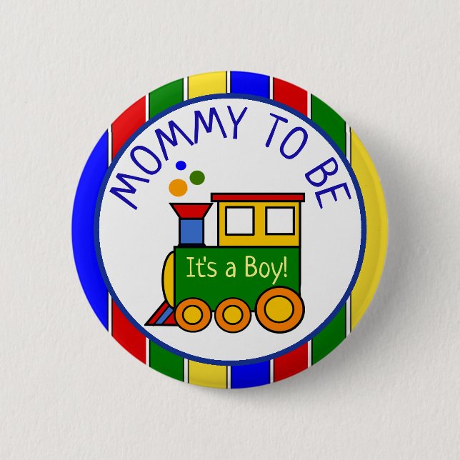 Choo Choo Train Baby Dusche Mama zu sein Button (Vorderseite)