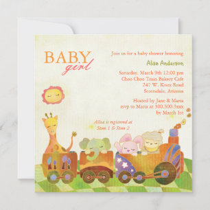Choo Choo Train Baby Girl Babydusche Einladung