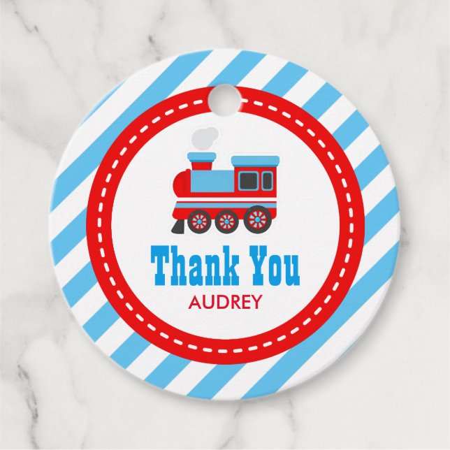 Choo Choo Train Birthday Baby Dusche Geschenkanhänger (Vorderseite)