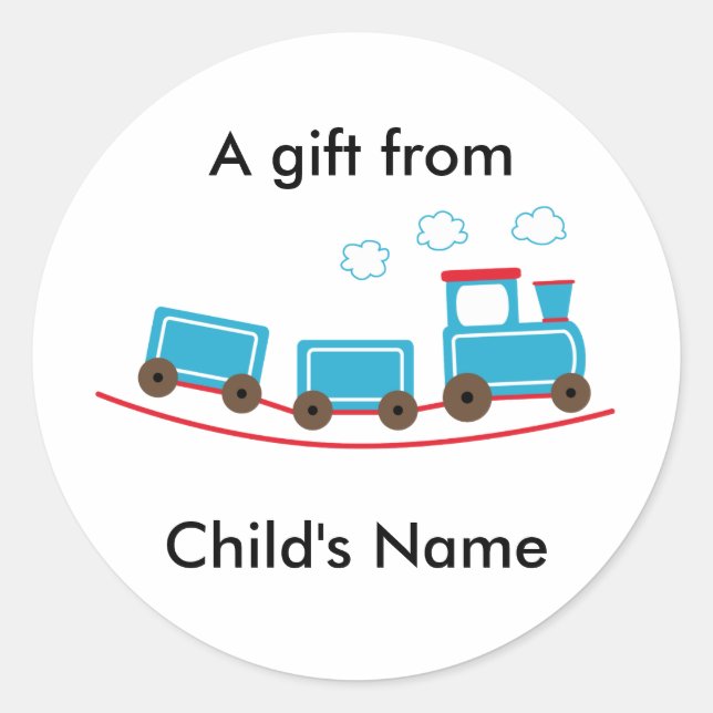 Choo Choo Train Birthday Goodie Bag Labels Runder Aufkleber (Vorderseite)