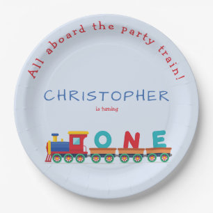 Choo Choo Train Boys 1. Geburtstag Blue Party  Pappteller