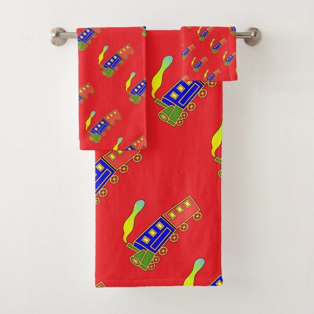 Choo Choo Train Kinder Rot Badhandtuch Set (Insitu)