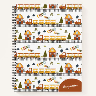 Choo Choo Train Pattern Little Kid Name School Notizbuch