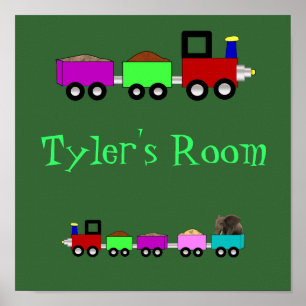 Choo Choo Train Room Sign Poster
