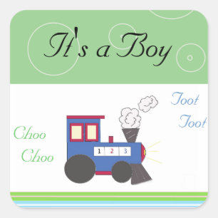 Choo Choo Zug Baby Junge Quadratischer Aufkleber