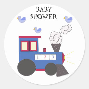 Choo Choo Zug Baby Shower Runder Aufkleber