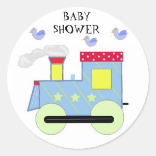 Choo Choo Zug Baby Shower Runder Aufkleber