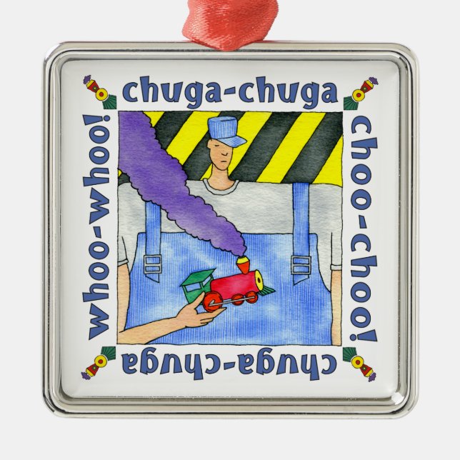Choo Choo Zug-Ingenieur Ornament Aus Metall (Vorne)